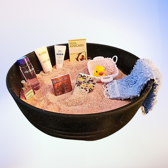 Emotional Support Bowl Self-Care Mini Zen Garden Desk Decor Interactive Handmade - Picture 5 of 6